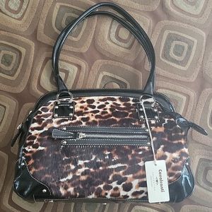 NWT Cavalcanti animal print leather bag